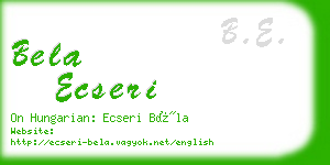 bela ecseri business card